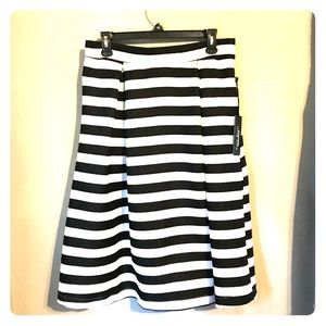Black and White Striped Skirt